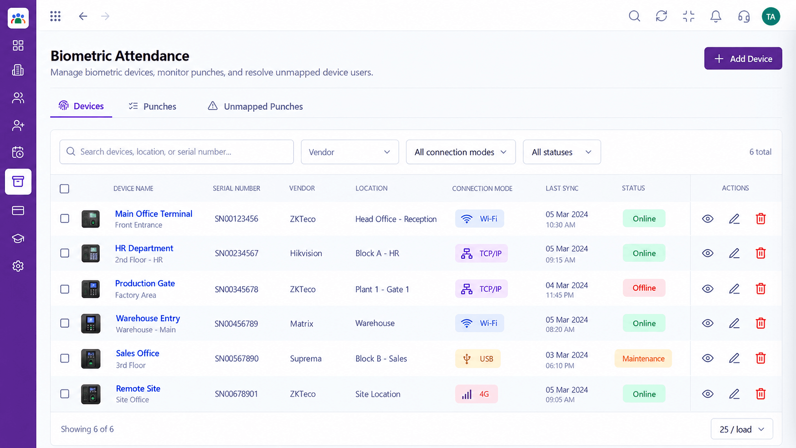 Triostack HRMS screen for the attend stage